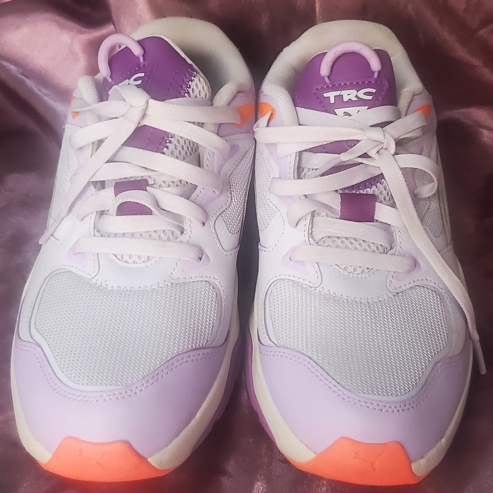 Puma Women's Sneakers - Purple and Orange Accents - Picture 3 of 11